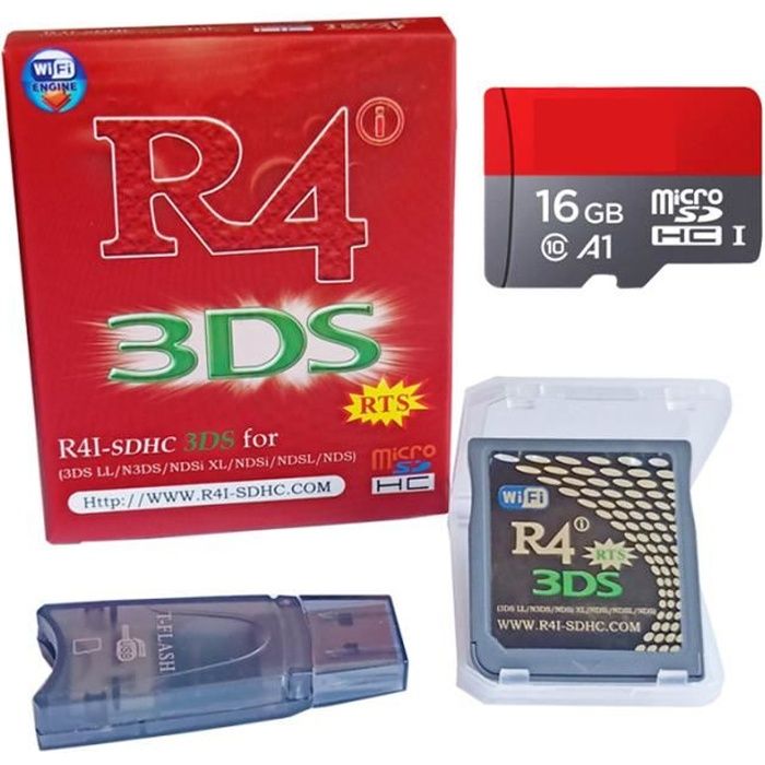 Rouge R4i 3DS RTS + 16GB carte mémoire Red R4 3DS SDHC Linker précharge les fichiers du noyau Pour 3DS 2DS DSi NDSL Rouge R4i 3DS RTS + 16GB carte mémoire Red R4 3DS SDHC Linker précharge les fichiers du noyau Pour 3DS 2DS DSi NDSL