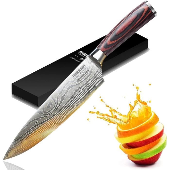 Couteau de chef japonais professionnel acier V-Gold