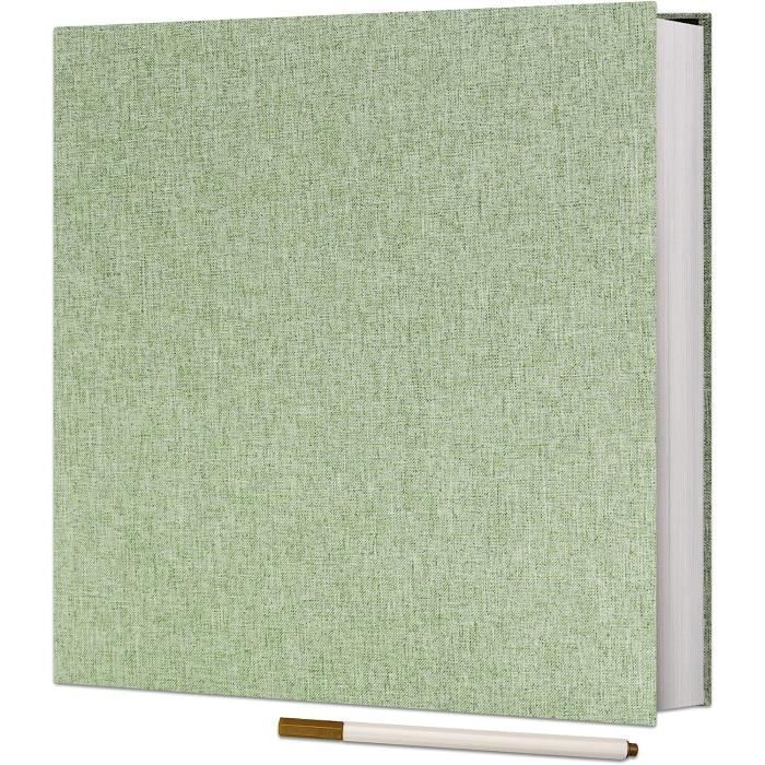 Album Photo Magnétique Lanpn - 80 Pages Autocollantes - Format Jusqu'à A4 - Inclut Stylos Et Autocollants - Vert