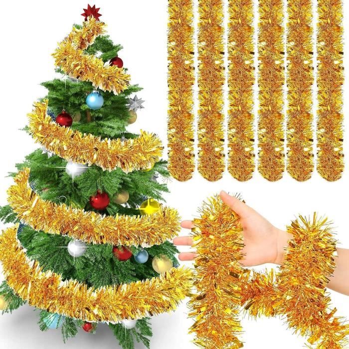 Guirlande De Noel Sapin, 6Pcs Guirlandes Tinsel Noël, 12M Noël