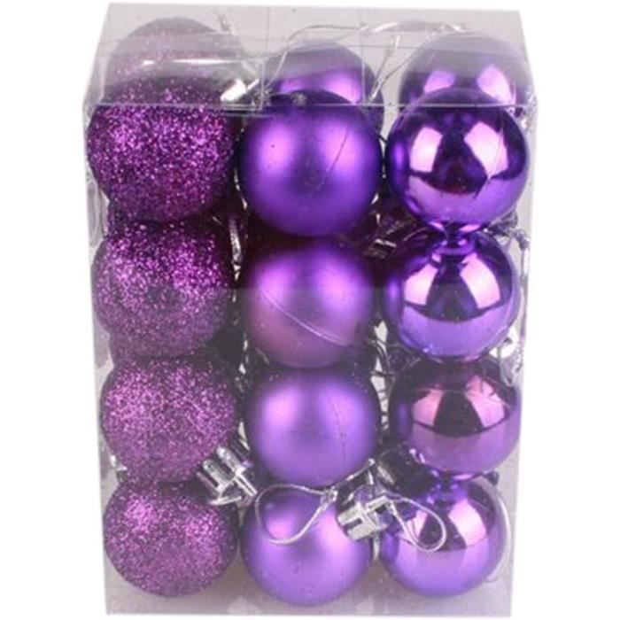 36 Pièces Boules De Noël,Boules De Noël Ensemble,3Cm 24 Pcs, 4Cm 36 Pcs