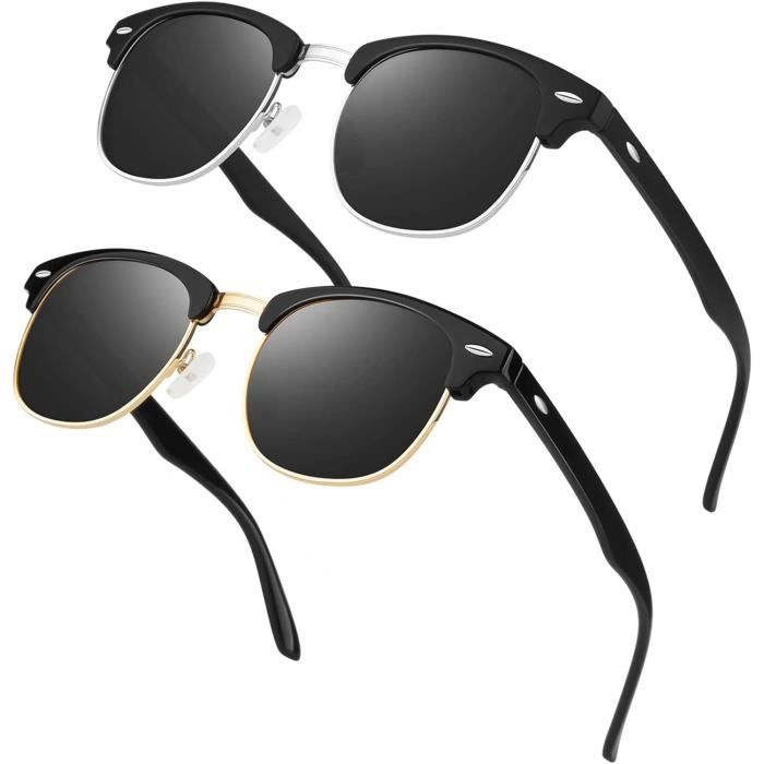 Lunettes De Soleil Homme Femme Polarisees Retro Classique Demi Cercle Monture Lunette De Soleil Conduite Protection Uv400 u5227 Achat Vente lunettes de soleil Cdiscount