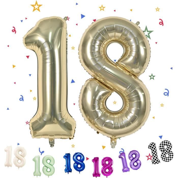Doré Ballons Anniversaire 18 Ans, 40(101Cm) Ballon 18 An, Ballon 18