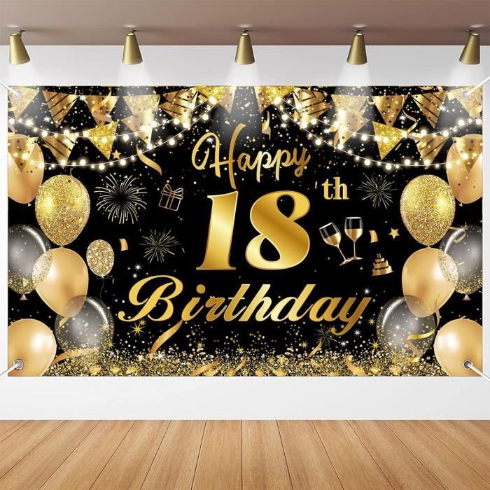 Bannière Dorée à Paillettes « Unique Depuis 2007 » – Bannière De Fête D' Anniversaire 19 Ans – Décorations Et Fournitures De Fête D'anniversaire