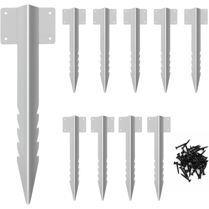 Lot de 10 supports de traverses de chemin de fer extra longs, support de bordure de jardin pour