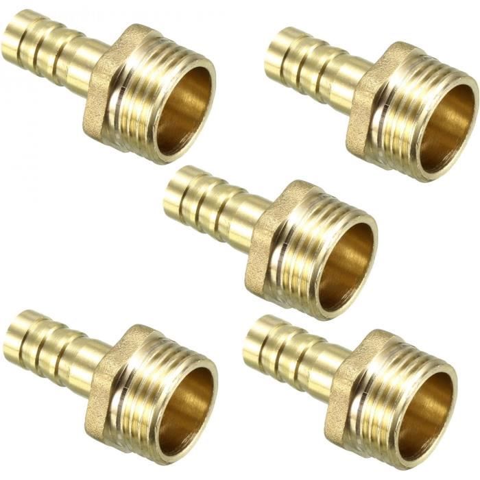 5pcs Raccord cannelé tuyau en laiton 6mm barbelé X G1/8 mâle Adaptateur