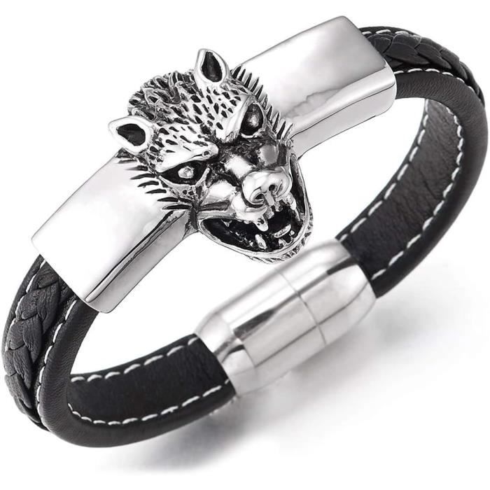 Bracelet Homme Acier Inoxydable Chaîne Cuba - Couleurs Argent/noir/or, Tailles 19/21 Cm, Cadeau Saint-Valentin/Noël/anniversaire