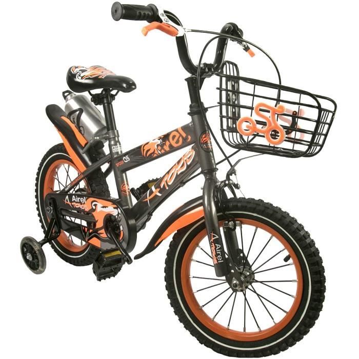 Vélo avec roulettes pour Enfant Vélo garçon 14-16-18 Pouces AIREL Vélo Enfant Vélo garçon 3-8 Ans| Vélo avec roulettes et Freins 