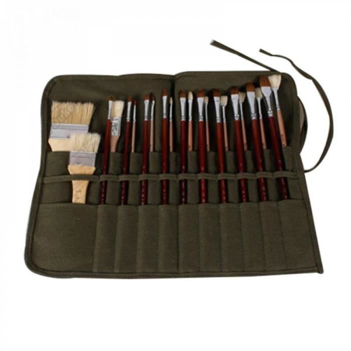 22 Grille Armee Vert Toile Sac A Crayons Etui Stylo Pochette