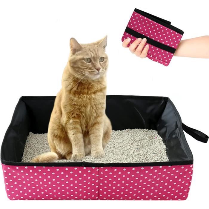 Litière pour Chat Pliable, Litière de Voyage Portable pour Chat, Pliable Bac à Litière