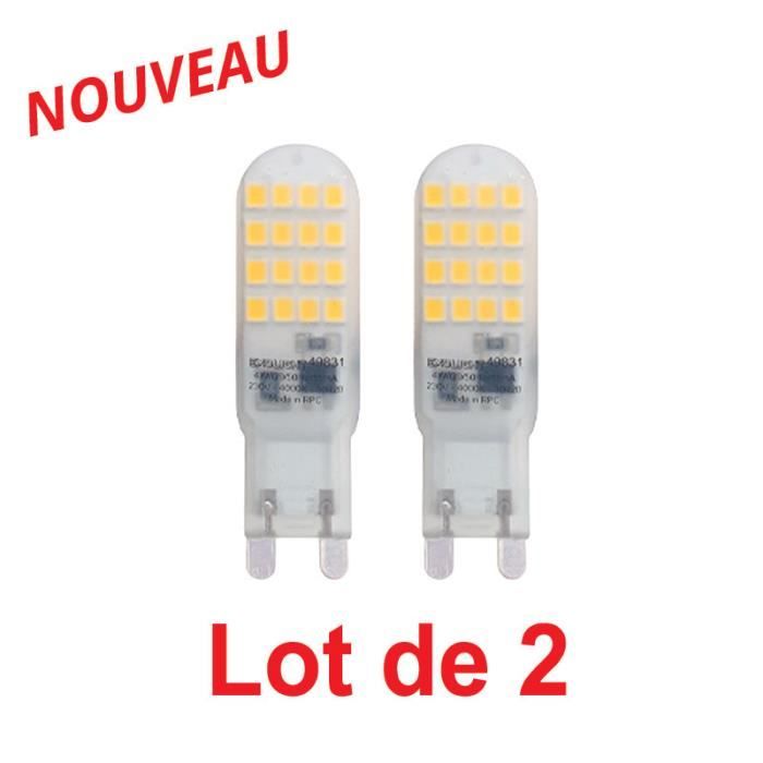 Ampoule capsule LED G9 filament 2W remplace 20W 3000K blanc chaud A++ Lot de 2