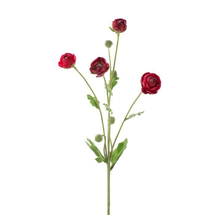 Renoncule artificielle LISSY, 4 fleurs, rouge-fuchsia, 60cm, Ø12cm - Fleur  artificielle - Fleur en soie - artplants - Cdiscount Maison