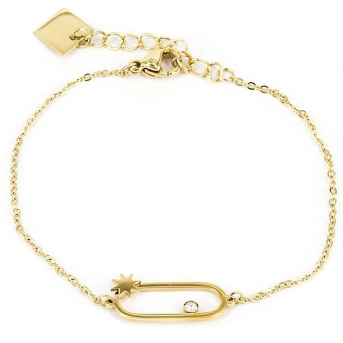 ZAG BIJOUX - Bracelet OEDIPE en acier doré