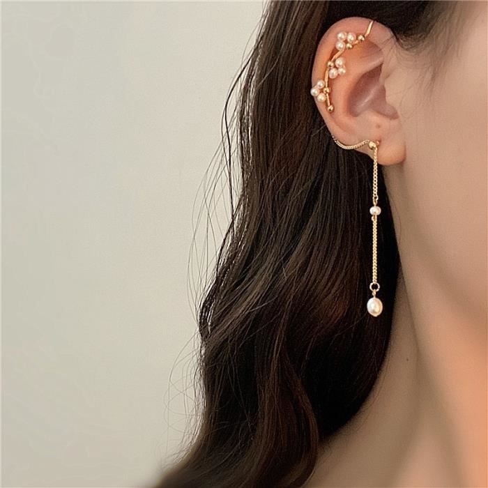 Boucles d'oreilles en forme de fleur pour femmes, Imitation perle