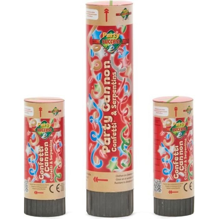4 Canons à Confettis 30cm - Effet 5m Pour Fête Mariage Anniversaire