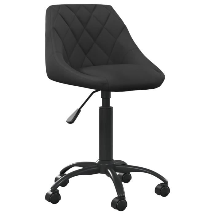 chaise de bureau noir velours - mvs - scandinave - réglable - confortable - robuste