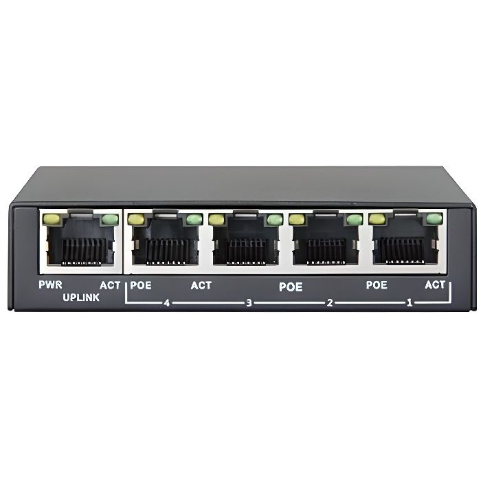 Mini commutateur passif de PoE de gigabit industriel de 5 ports pour la  sortie 24V, 5 ports PoE commutent 4 ports de PoE + 1 port de liaison  montante