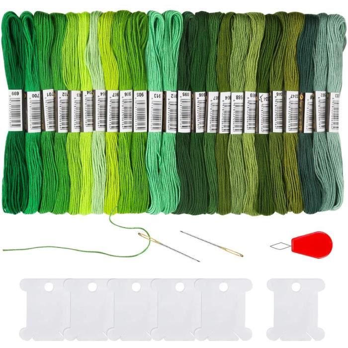 25 Écheveaux De Fil à Broder Noir – Coton Polyester, 8,75 M Par écheveau, Pour Point De Croix, Bracelets D’Amitié, DIY