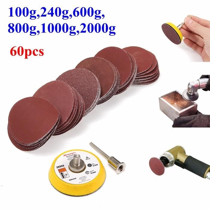 KUNSE Outil Abrasif pour Disques De Ponçage 50Pcs 36 Grains 2 inch 50Mm pour Dremel