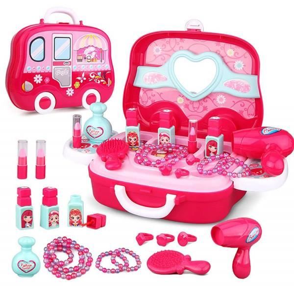 Jzhen Kit De Bijoux Enfants Filles Princesse - Sac à Main Peluche Avec Accessoires Pour Jeu D'Habillage