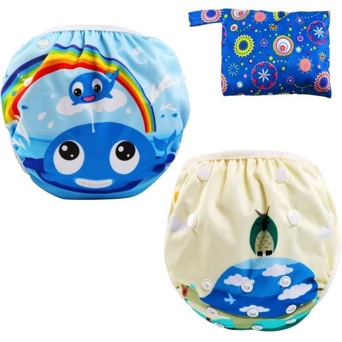 Couches de Bain Lavables pour B b 2 Paquets Couche Lavable