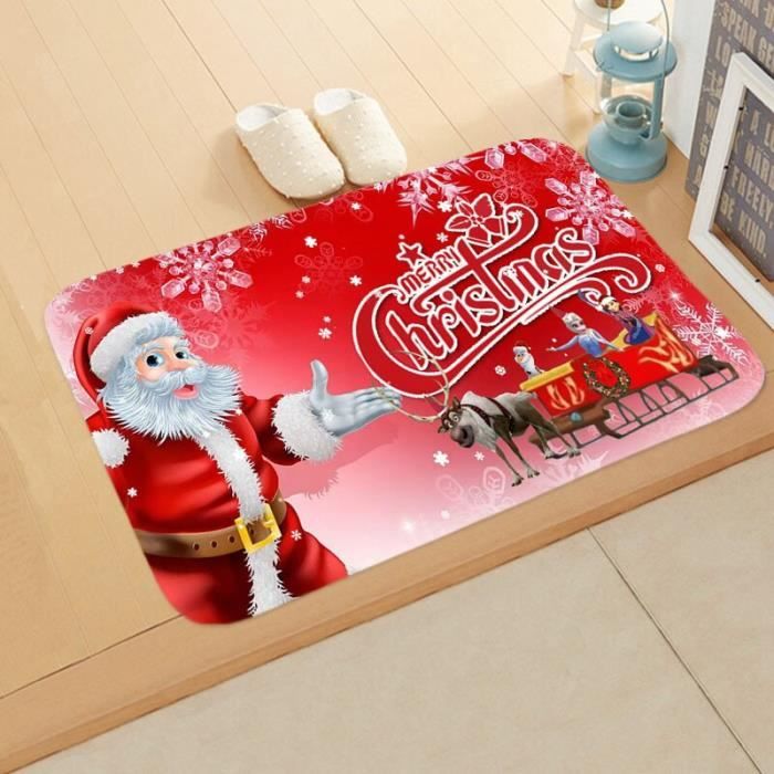 Tapis De Noël Antidérapant Lavable - Décoration D'Ambiance Pour Intérieur