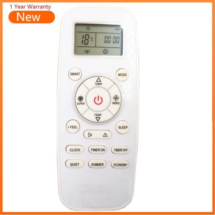 Télécommande Remplacement Pour Climatiseur Midea - Modèle RG10L1 C2HS BGEF, ABS, 2 Piles AAA - 2