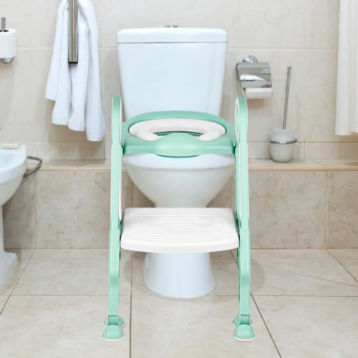 Bleu Siège Pot Réducteur de Toilette Lunette WC avec Poignée pour