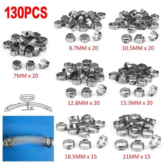 130 Colliers De Serrage Inox Pour Tuyaux – Lot Pratique De Pinces De Plomberie, Solides Et Résistants