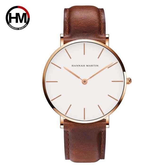Montre Homme HANNAH MARTIN Marque De Luxe Hommes Robe Montres Mode