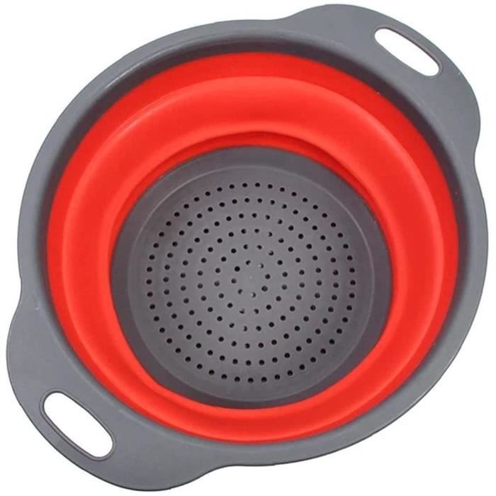 Essoreuse Salade Passoires De Cuisine Pliables 2 Pièces - Silicone Alimentaire Pour Pâtes Et Légures (Rouge) Passoire Rangement Facile Essoreuse Salade Passoires De Cuisine Pliables 2 Pièces - Silicone Alimentaire Pour Pâtes Et Légures (Rouge) Passoire Rangement Facile