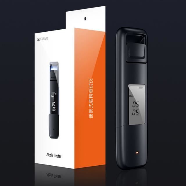 Éthylotest Numérique Professionnel - Testeur D'alcool Portable, écran LCD, 6 Embouts, Piles AAA