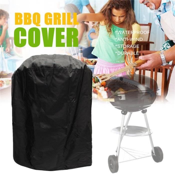 Housse Barbecue, Housse Bâche de Protection Résistante de 210D Oxford Protection BBQ à Gaz, Couverture de Grill Anti Vent/Anti UV/Anti l'eau/Anti l'Humidité/Antipoussière 147x61x117cm Noir