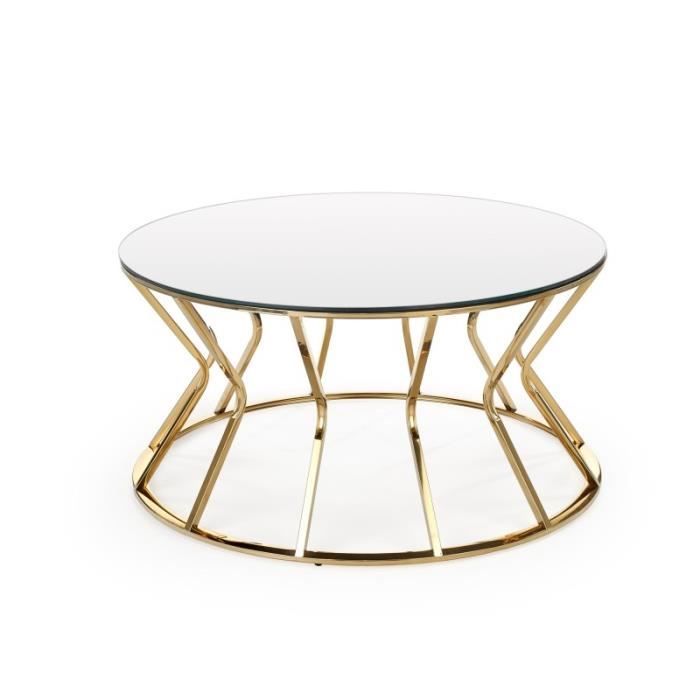 table basse ronde design 90 x 46 cm - miroir