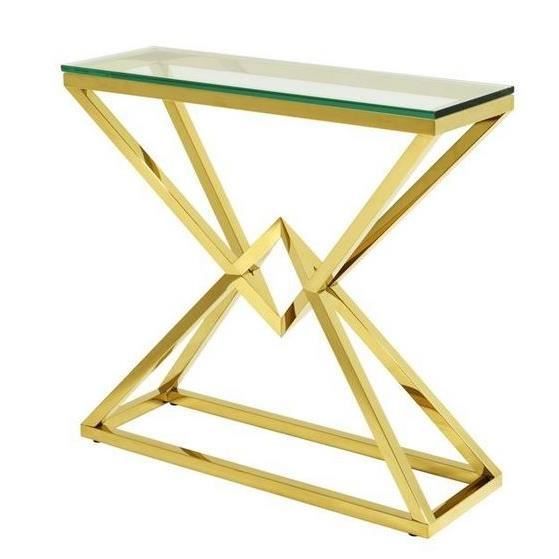 Casa Padrino Luxury Console Stainless Steel Gold Finish 90 x 30 x H 82