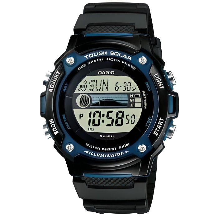 Bracelet silicone plastique homme CASIO Montre Casio noire