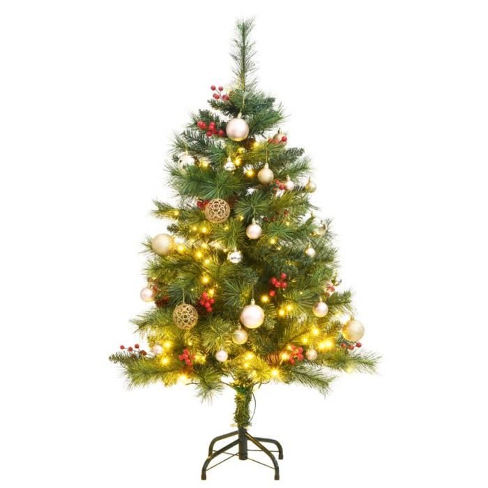 Sapin de Noël artificiel articulé 150 LED et boules 150 cm EAN
