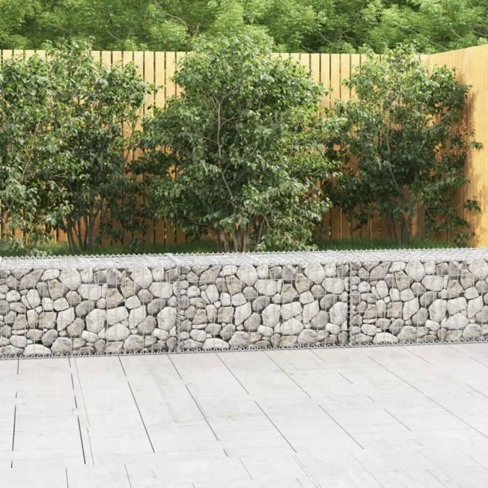 Mur en gabion rectangulaire DIOCHE - Acier galvanisé - 300 x 50 x 50 cm - Capacité de charge 1 400 kg/m³