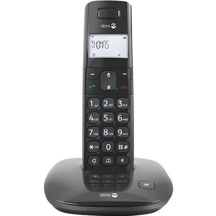 Téléphone sans fil DORO Comfort 1010 - DECT - Noir - 300 m Gamme - Haut-parleur Main Libre
