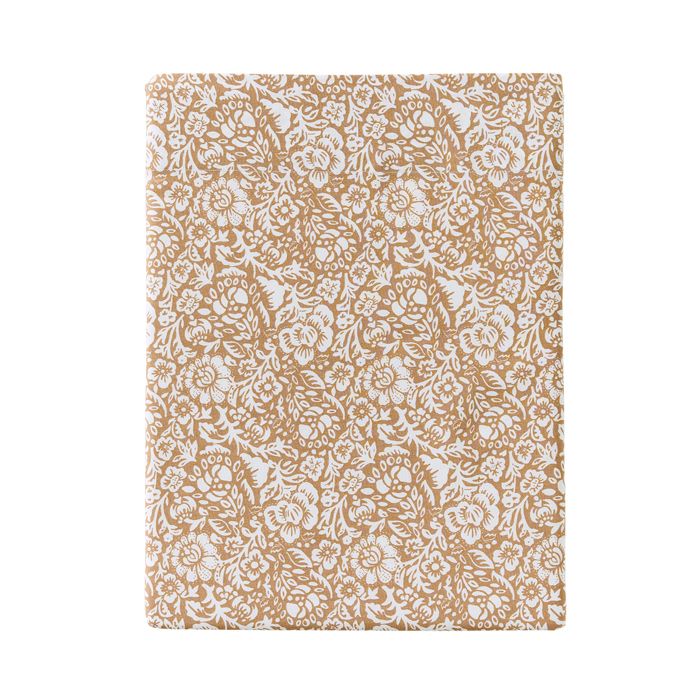 Drap plat imprimé en percale de coton JAIPUR - ESSIX - 240 x 300 cm - Marron