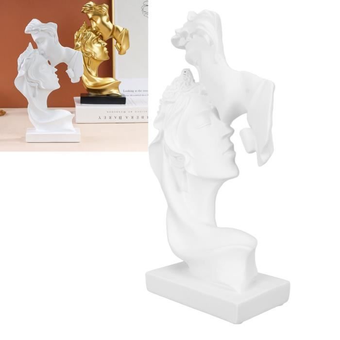 Brillibrum Sculpture Amitié Polystone Et Métal - Décoration Moderne Couple 41x33.5cm - Cadeau Élégant