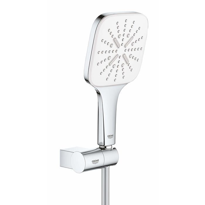 Grohe Support Mural - 26588LS0 - 3 Types de Jets - Blanc Lune - Rainshower 130