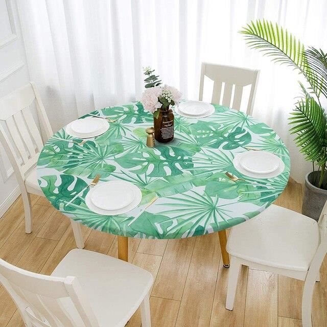 VBTGVE Nappe Ronde En Marbre, Motif Marbre, Bord élastique, Imperméable Et Lavable, Convient Pour Les Fêtes De Restaurant, Cuisine, Convient Pour Une Table De 132,1 Cm