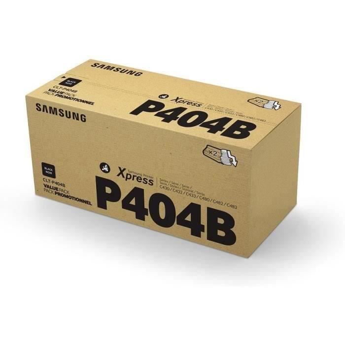 Pack de 2 cartouches de toner noir Samsung CLT-P404B (SU364A)