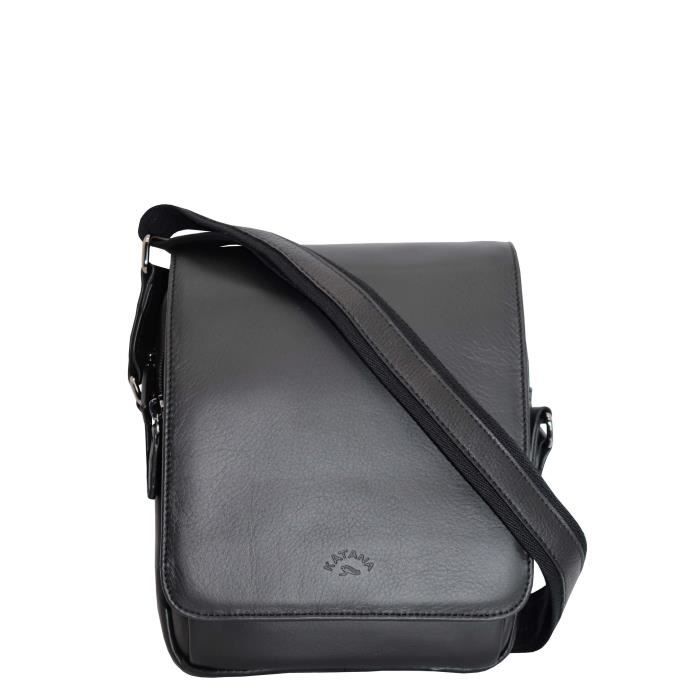 KATANA sac à bandoulière homme en cuir taille moyenne réf 81622