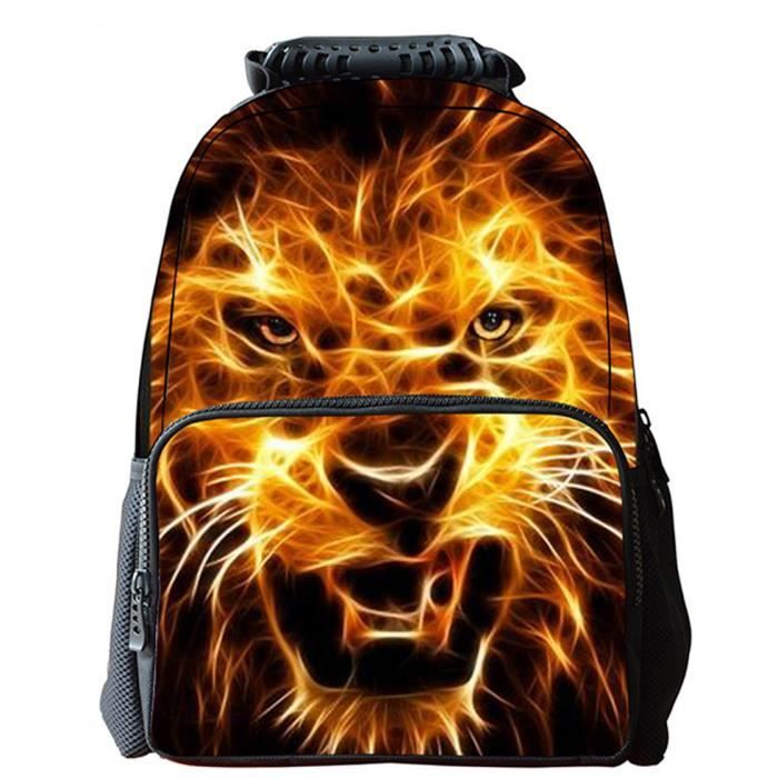 Sac à Dos Enfant Lémurien - Bandes Réfléchissantes - 31x14x41 Cm - Grande Capacité - Tissu Durable - 8