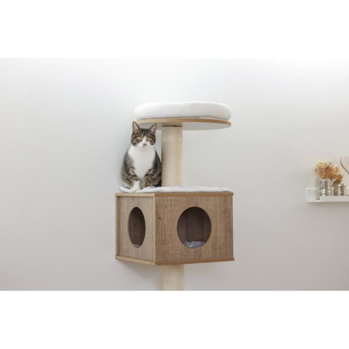 Kerbl Pet Dinari krabpaal voor aan de muur, 45 x 45 x 177 cm, bruin/wit