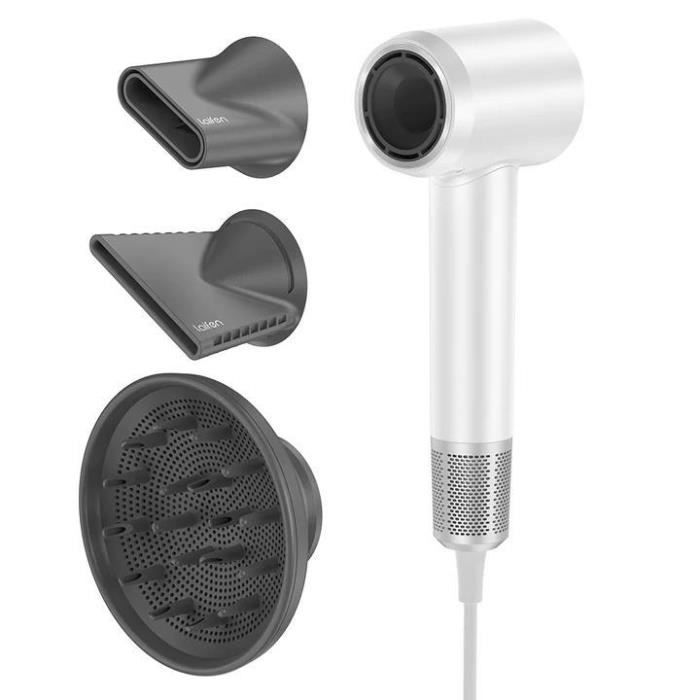 Sèche-cheveux Laifen Swift - Haute vitesse et séchage rapide - 1600W-110000RPM - Blanc avec 3 accessoires