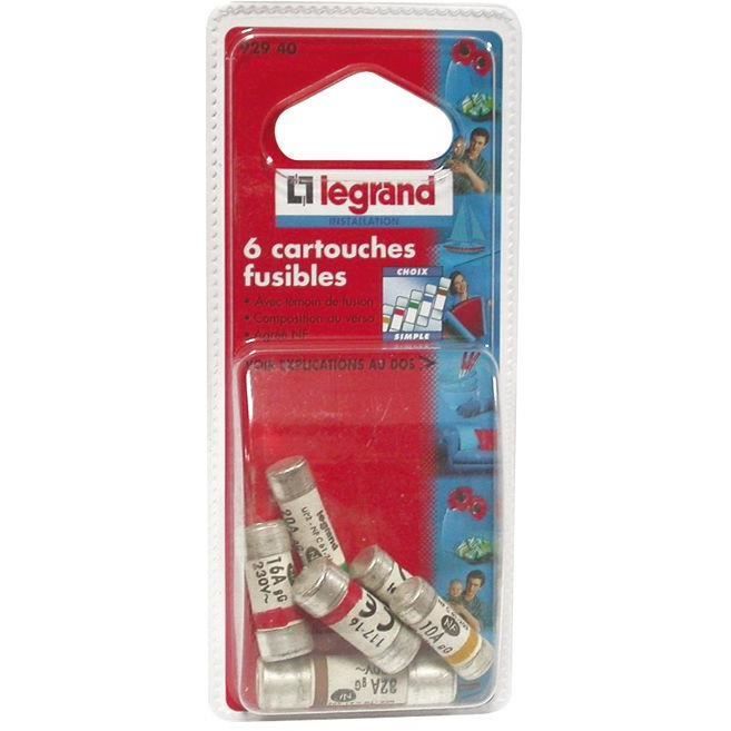 LEGRAND Lot de 6 fusibles avec voyant assortis