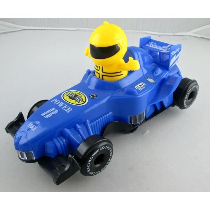 Voiture De Course Electrique Musical Et Lumineuse Bleu Achat Vente Voiture Electrique Enfant Cdiscount